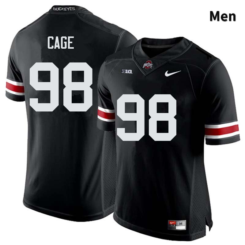 Ohio State Buckeyes Jerron Cage Men's #98 Black Authentic Stitched College Football Jersey